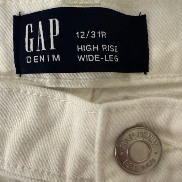 GAP Cream High Rise Wide-Leg Jeans (12) - Picture 3 of 3